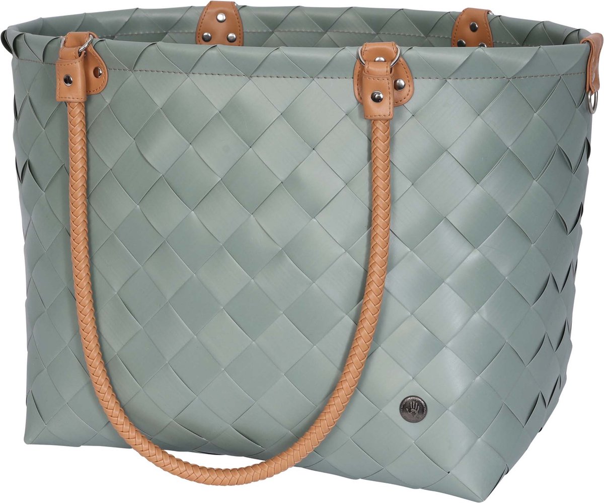 Shopper XL - Grote tas - Strandtas - Sporttas - Boodschappentas - Weekendtas - Lange hengsels - Handgevlochten - Handed By Sainte-Maxime - lichtgroen - sage green