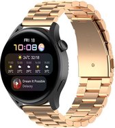 By Qubix Stalen schakelband 22mm - Champagne goud - Geschikt voor Samsung Galaxy Watch 3 (45mm) - Galaxy Watch 46mm - Gear S3 Classic & Frontier