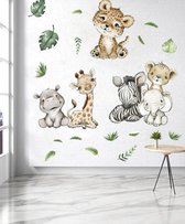 Muursticker - Animaux - Jungle - Chambre enfant - Chambre de bébé - Amovible - Décoration murale - 90*30 cm