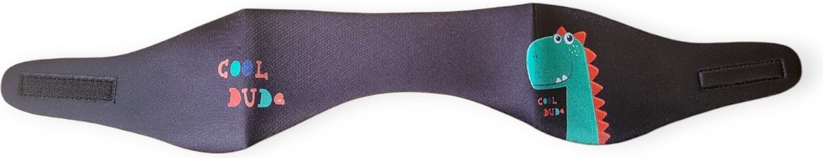 Goedkoopste Horend Goed zwemhoofdband zwart met dino Large