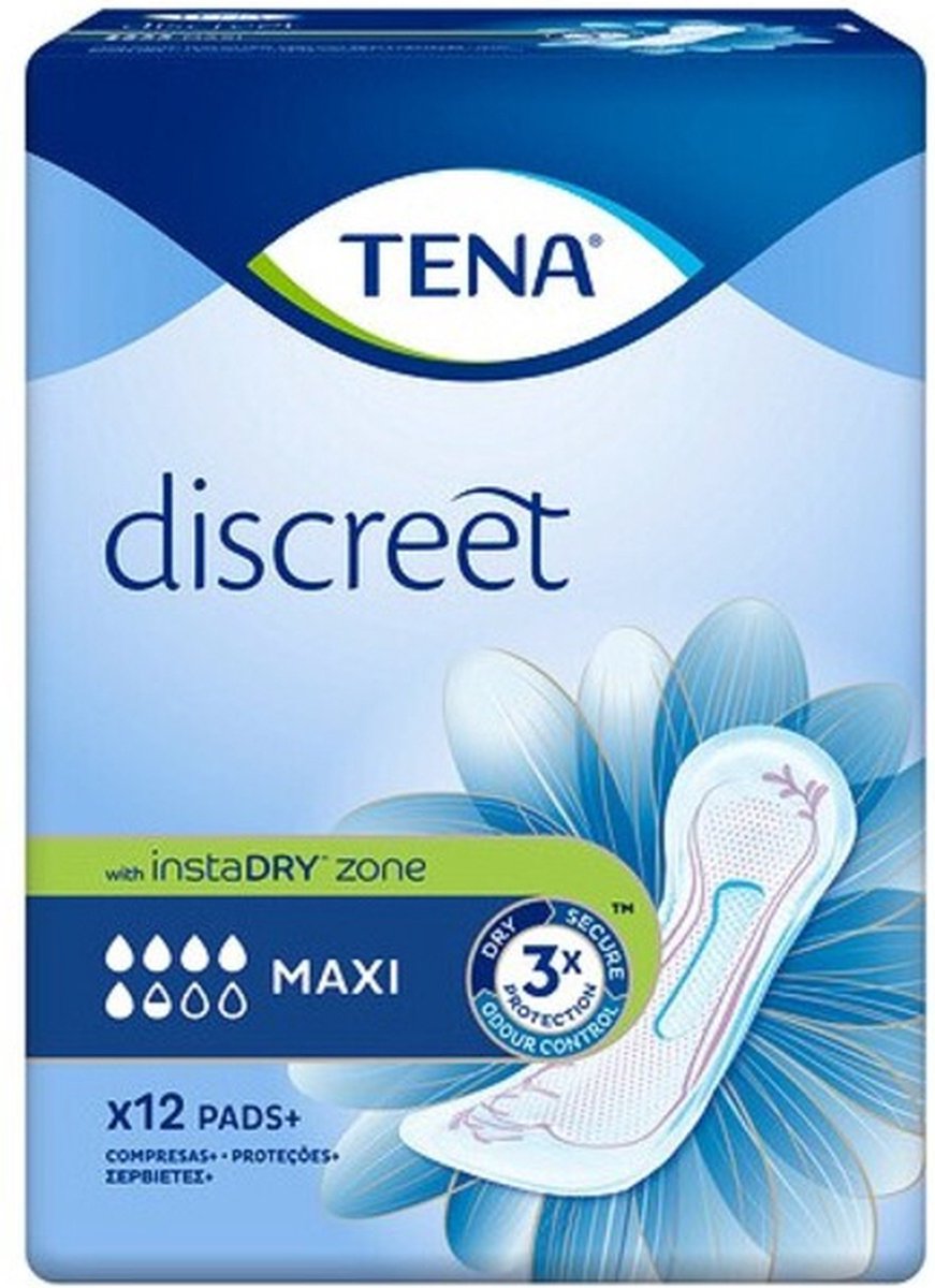 Goedkoopste Incontinentie Maandverband Tena Lady Maxi discreet protect (12 pads