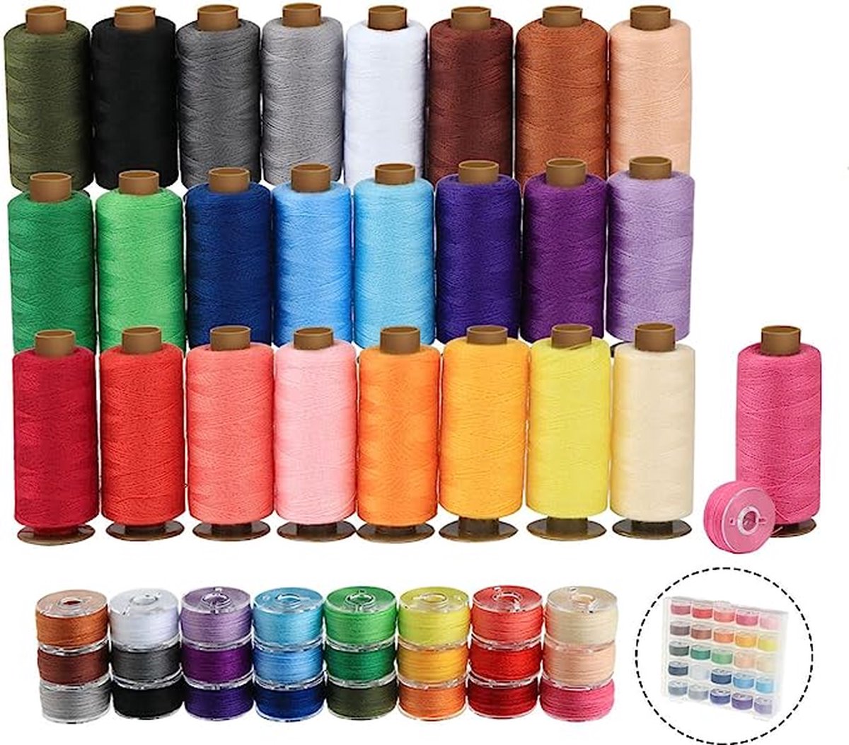 Kit de fil à coudre CiaraQ 30 couleurs polyester 250 mètres par bobine pour  la couture