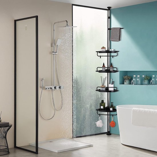 étagère de douche réglable sans perçage, étagère de douche, angle, acier  inoxydable