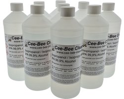 Cee-Bee Isopropanol | Isopropyl | IPA 99.9% Alcohol | 1000 ml | 9 flessen á 1 liter