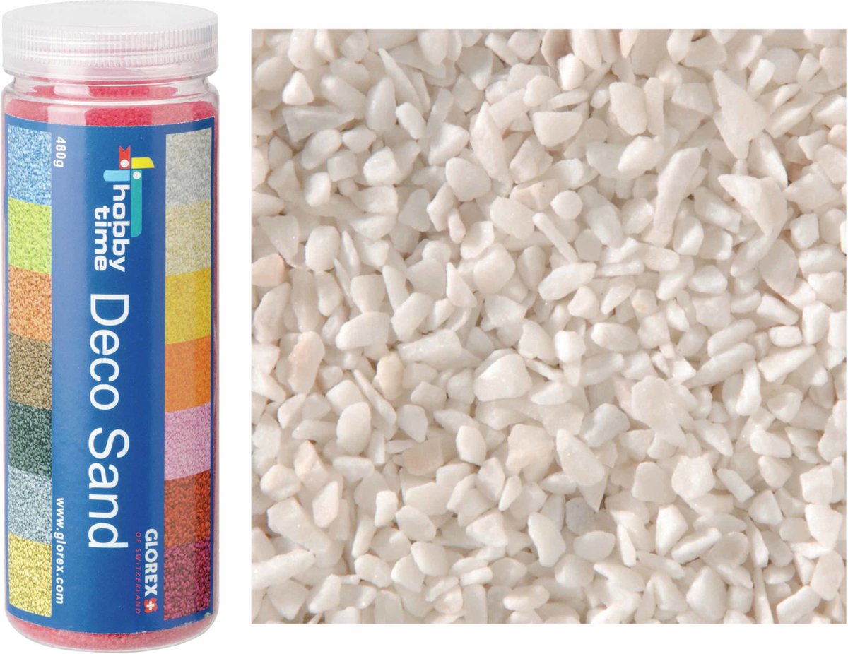 Decoratie zand/kiezels - wit - 500gr - zandkorrels - mini steentjes - 2 tot 6 mm