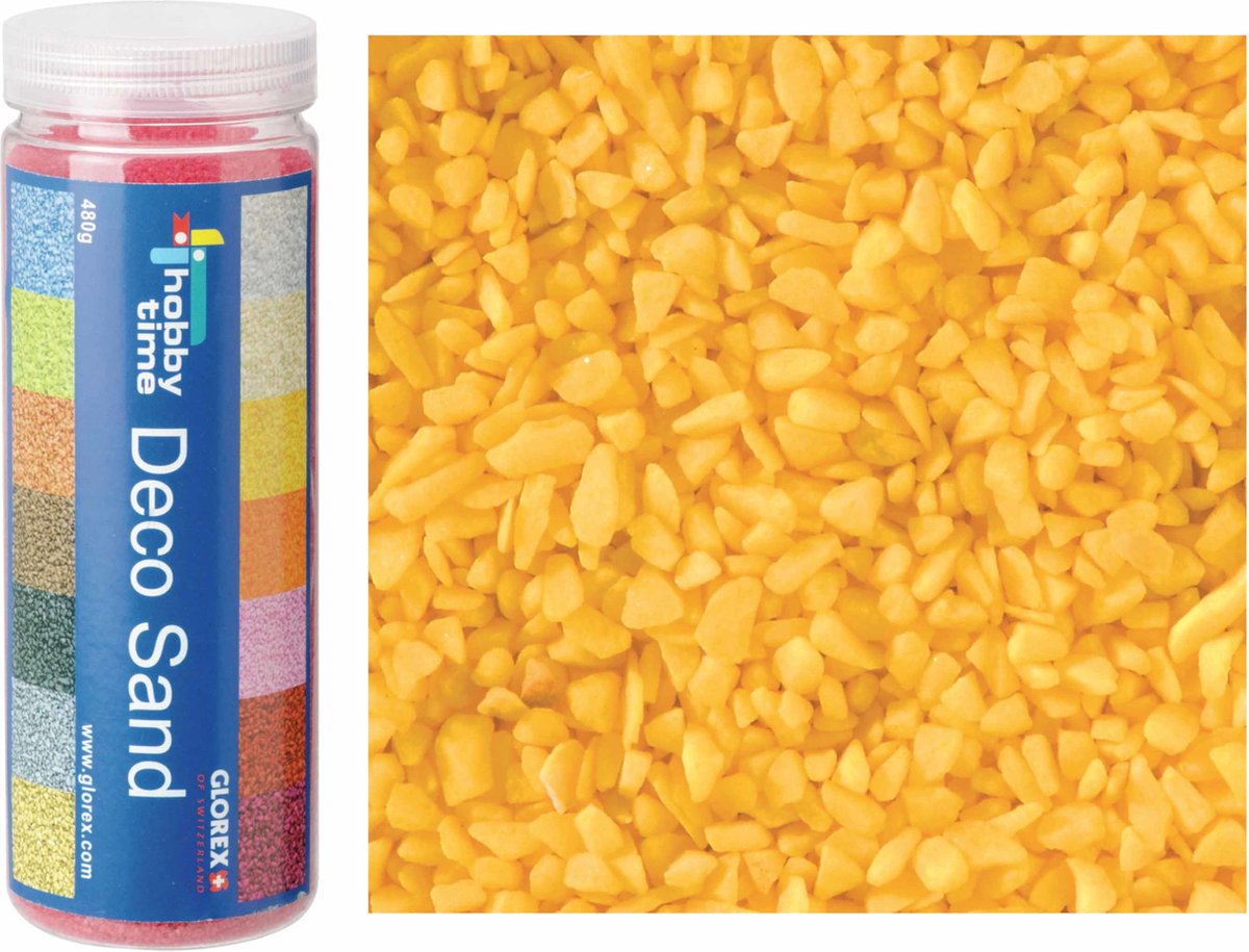 Decoratie zand/kiezels - geel - 500gr - zandkorrels - mini steentjes - 2 tot 6 mm