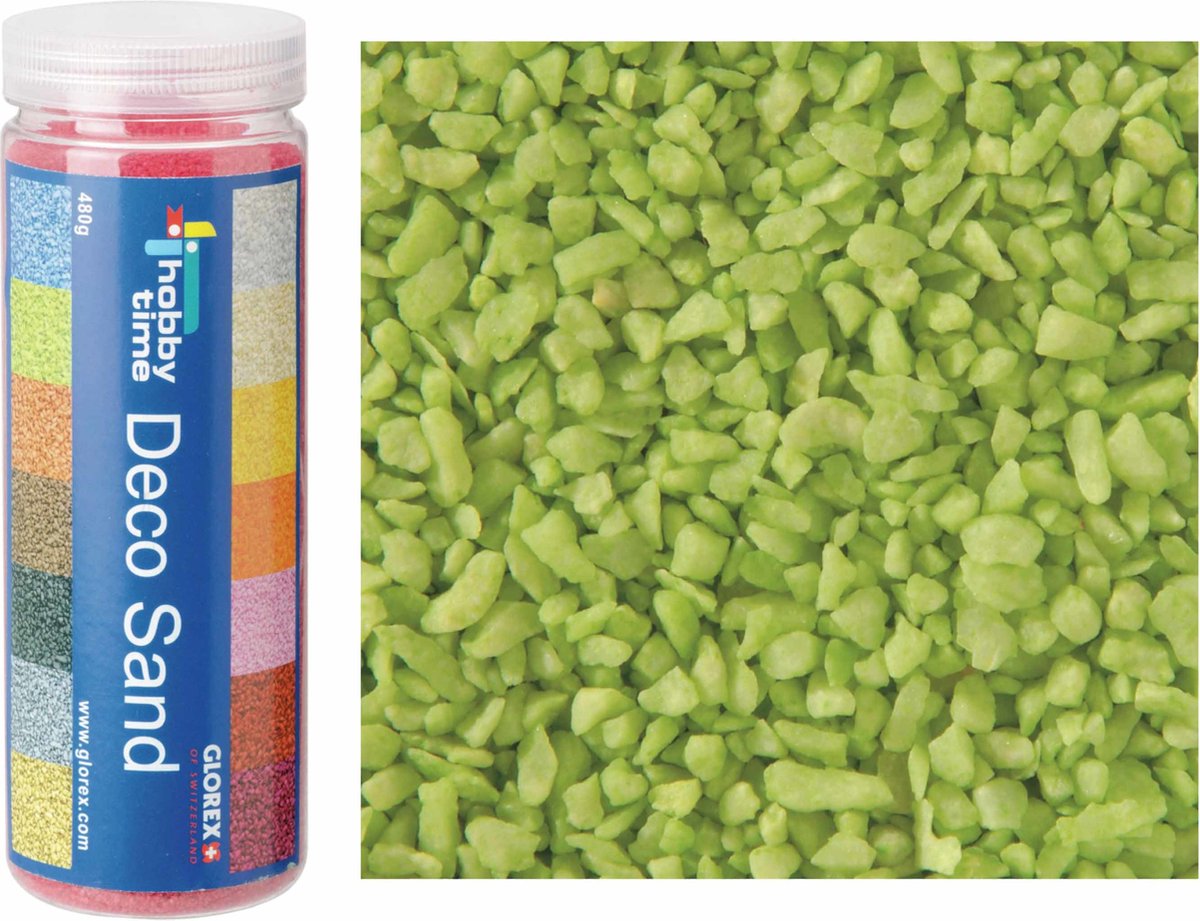 Decoratie zand/kiezels - groen - 500gr - zandkorrels - mini steentjes - 2 tot 6 mm