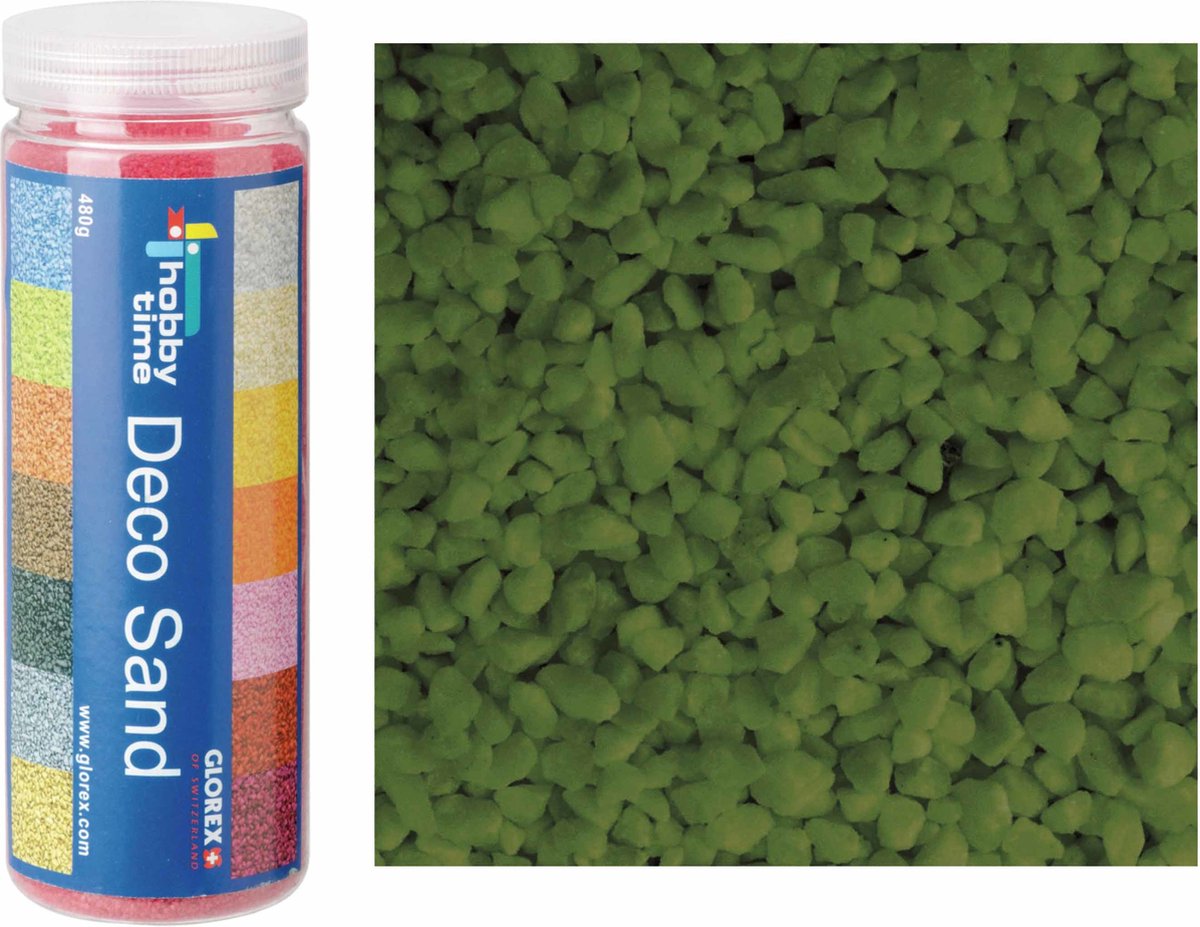 Decoratie zand/kiezels - donker groen - 500gr - zandkorrels - mini steentjes - 2 tot 6 mm