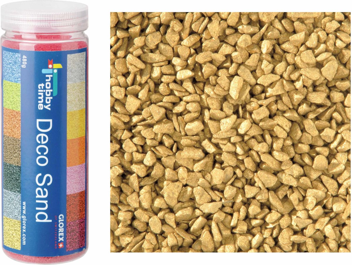 Decoratie zand/kiezels - goud - 500gr - zandkorrels - mini steentjes - 2 tot 6 mm