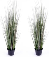 Set van 2x stuks kunstplanten groen gras sprieten 50 cm - Grasplanten/kunstplanten voor binnen gebruik