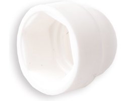 Moerafdekkap M10 Kunststof Wit - 50 Stuks