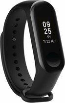 Siliconen Smartwatch bandje - Geschikt voor Xiaomi Mi band 3 / 4 siliconen bandje - zwart - Strap-it Horlogeband / Polsband / Armband