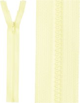 Deelbare rits met bloktandjes 30cm - pastel geel - rits voor jassen, vesten en meer