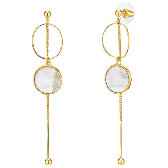 Lulu Jane Orecchini Pendenti Donna In Ottone Con Perle Organiche | Collezione PERLINA, Colore Argento, Eleganti