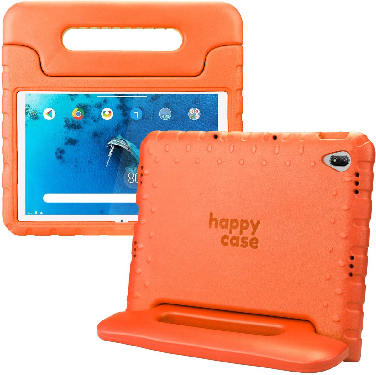 HappyCase Kinder Tablethoes Geschikt voor Lenovo Tab P11/P11 Plus | Kindvriendelijke Hoes | Beschemhoes | Kinderhoes | met Handvat en Standaard | Oranje