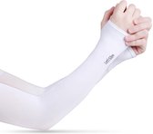 Chibaa - Set van 2 - Unisex Sport Arm Sleeves - Koelend Armstuk - Zonbescherming - UV protect - Wielrenners - Fiets - Hardloop - Zomer - Koeling - Ademend - Wit