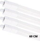 Proventa Set van 4 LED TL Lampen met armatuur 60 cm - Geschikt voor binnen en buiten - IP65
