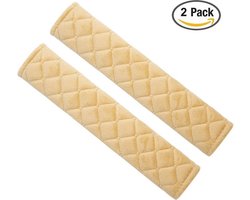 Luxe Gordelhoes Auto - Comfortabele Gordelbeschermer - Gordelkussen voor Kinderen - Beige