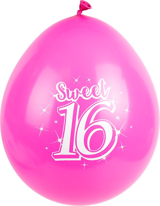 Roze Party ballonnen | Sweet 16 | 8 stuks