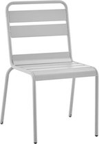 Set de 4 chaises de jardin - acier - gris