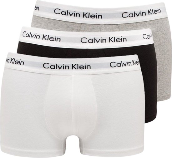 Calvin Klein Boxershorts - Heren - 3-pack - Grijs/Wit/Zwart - Maat M - Let op: Valt klein