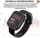 Tijdspeeltgeenrol smartwatch DY20U Oranje - Heren/Dames/Kinderen- Android/iOS- Stappenteller - Hartslagmeter -Bloeddrukmeter - Bluetooth - Waterdicht-Fitness