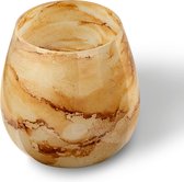Terroso - Vaas Warm Wit, Glas Marmer, Elegante, Hoogte 25 cm