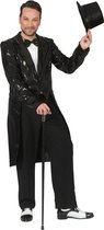 Pierros - Glitter & Glamour Kostuum - Zwarte Frackjas Aron - Man - Zwart - Maat 48-50 - Carnavalskleding - Verkleedkleding