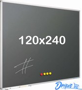 Krijtbord PRO - Magnetisch - Schoolbord - Eenvoudige montage - Geëmailleerd staal - Grijs - 120x240cm -