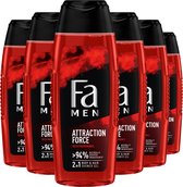 6x Fa Men Douchegel en Shampoo Attraction Force 250 ml