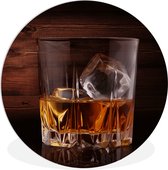 WallCircle - Wandcirkel ⌀ 90 - Whiskey - Alcohol - Glas - Ronde schilderijen woonkamer - Wandbord rond - Muurdecoratie cirkel - Kamer decoratie binnen - Wanddecoratie muurcirkel - Woonaccessoires