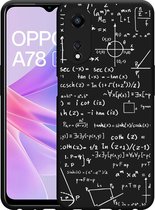 Cazy Hoesje Zwart geschikt voor Oppo A78 5G Wiskunde Wit