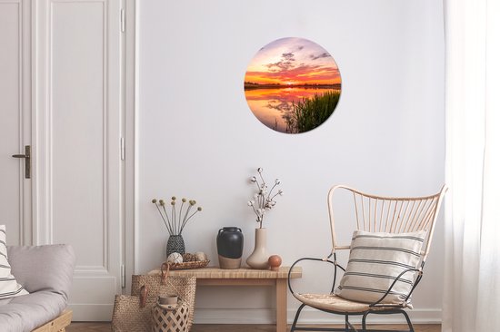 WallCircle - Stickers muraux - Cercle de papier peint - Water - Air - Nature - 30x30 cm - Cercle mural - Autocollant - Autocollant papier peint rond