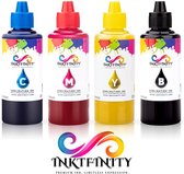 Inktfinity - Premium Dye Sublimatie inkt - Set van 4 x 100 ml - Geschikt voor alle Epson Printers! (Alleen geschikt voor hittepers!)