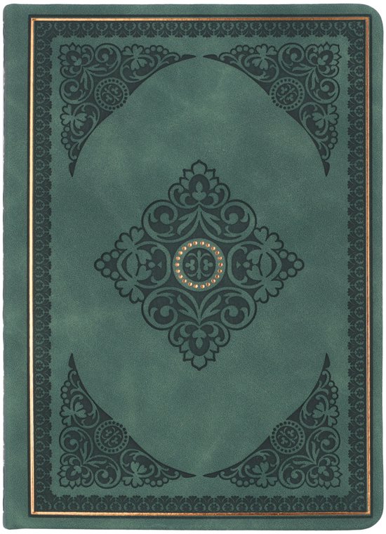 Victoria's Journals - Notebook B6 - Old Book Journal Medium - Vintage - Hardcover Rigide en Cuir Vegan Premium - 256 Pages Papier Premium (12x17 cm) (Vert Foncé)