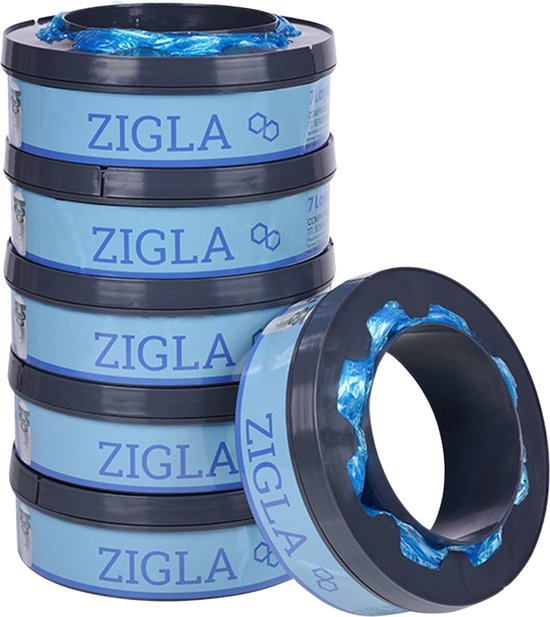 Zigla 6x Recharge Seau à Couches – Cassette de Recharge – Convient