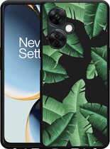 Cazy Hoesje Zwart geschikt voor OnePlus Nord CE 3 Lite 5G Palm Leaves