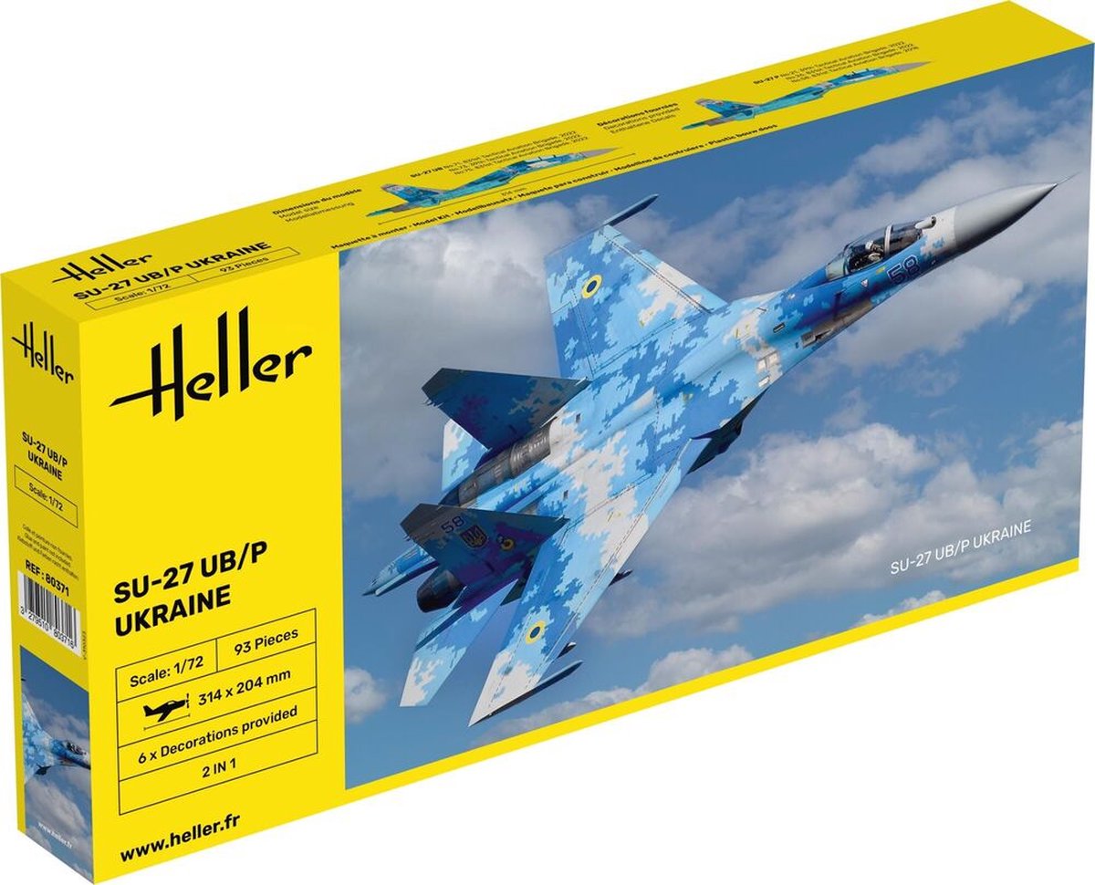 Heller Modelbouwpakket Militaire voertuigen - 80371 Sukhoi SU-27 UB/P Ukraine Plastic - 1:72 - Modelbouw