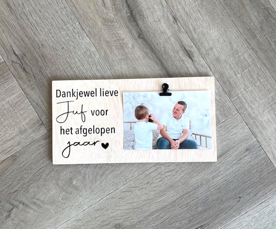 Fotoplank | persoonlijk cadeau | dankjewel lieve juf | meester | LettersbyLau | cadeau | hout | ophangen