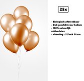 25x Ballonnen 12 inch pearl oranje 30cm - biologisch afbreekbaar - Festival feest party verjaardag landen helium lucht thema