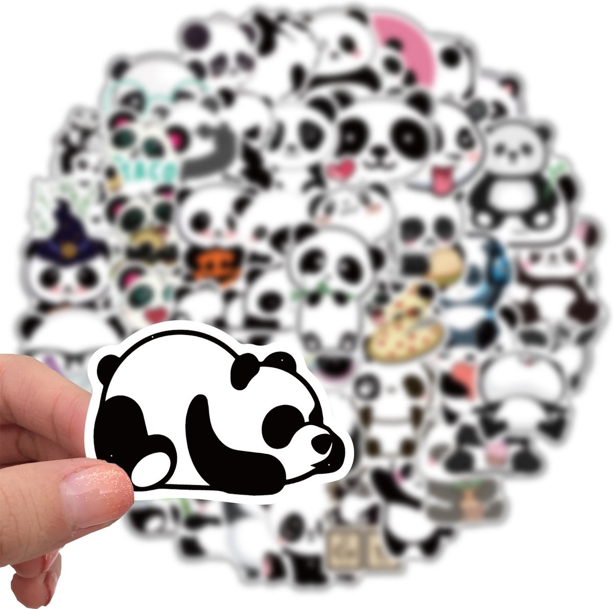 Panda Stickers 50 Stuks | Grappige Dieren Stickers | Lieve Panda Beer | Humoristische Laptop Stickers | Leuke Stickers voor Kinderen en Volwassenen | Stickervellen | Plakstickers | Koffer en Reis Stickers | Stickers voor Bullet Journal en Planner — afbeelding 5