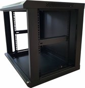 9U wand patchkast met glazen deur 600x600x500mm (BxDxH) - Server kast