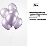 50x Ballonnen 12 inch pearl lila 30cm - biologisch afbreekbaar - Festival feest party verjaardag landen helium lucht thema