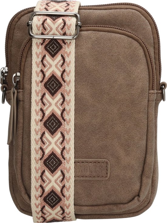 Foto: Beagles malaga crossbody telefoontasje trendy schouderband donkertaupe