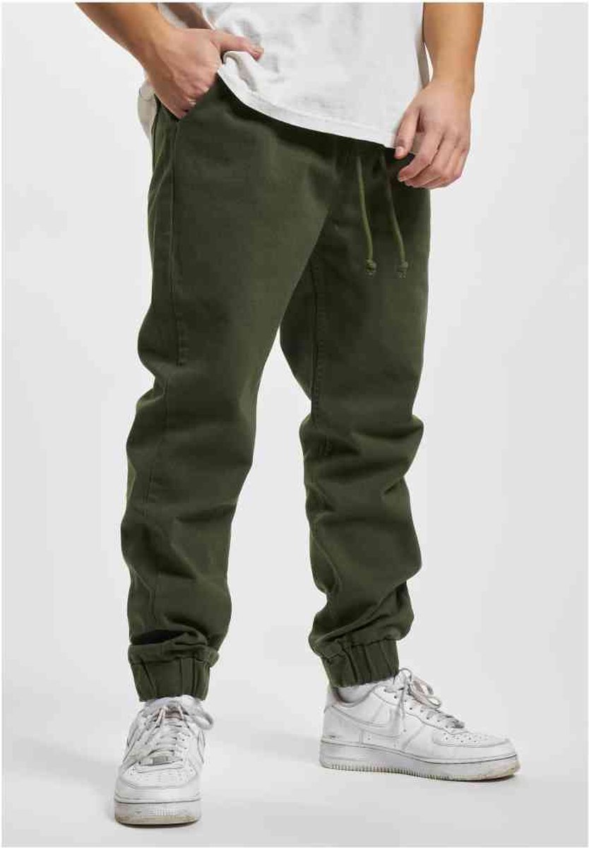 DEF - Chino Broek rechte pijpen - Taille, 34 inch - Groen