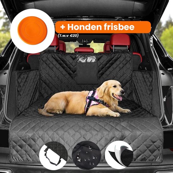 Couverture pour chien siège arrière de voiture - Housse de protection pour chien de voiture - Coffre - Coussin pour chien - Zwart