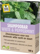 VITALstyle Shampoobar - White & Peppermint - Hondenshampoo - Paardenshampoo - Voor Een Stralend Witte Vacht - Met Puimsteen & Pepermunt - 180 g