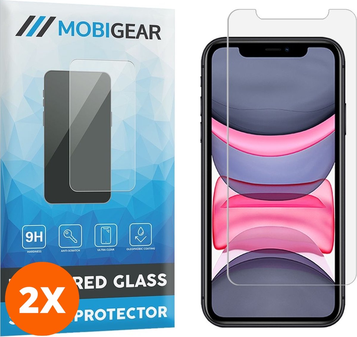 Mobigear Screenprotector geschikt voor Apple iPhone 11 Pro Max Glazen | Mobigear Screenprotector - Case Friendly (2-Pack)