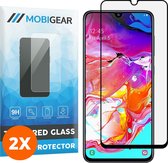 Mobigear Screenprotector geschikt voor Samsung Galaxy A70 Glazen | Mobigear Premium Screenprotector - Case Friendly - Zwart (2-Pack)