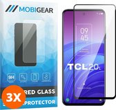 Mobigear - Screenprotector geschikt voor TCL 20 5G Glazen | Mobigear Premium Screenprotector - Case Friendly - Zwart (3-Pack)